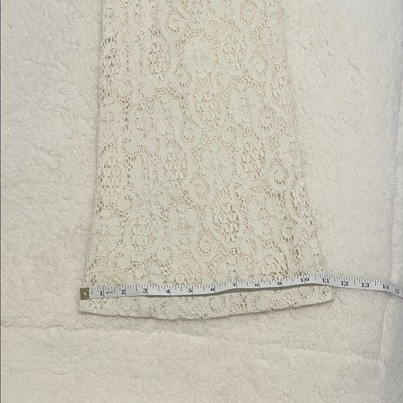 Vintage KORS Cream Lace Flare Pants • Boho Bridal Festival Statement Pants - Picture 11 of 12
